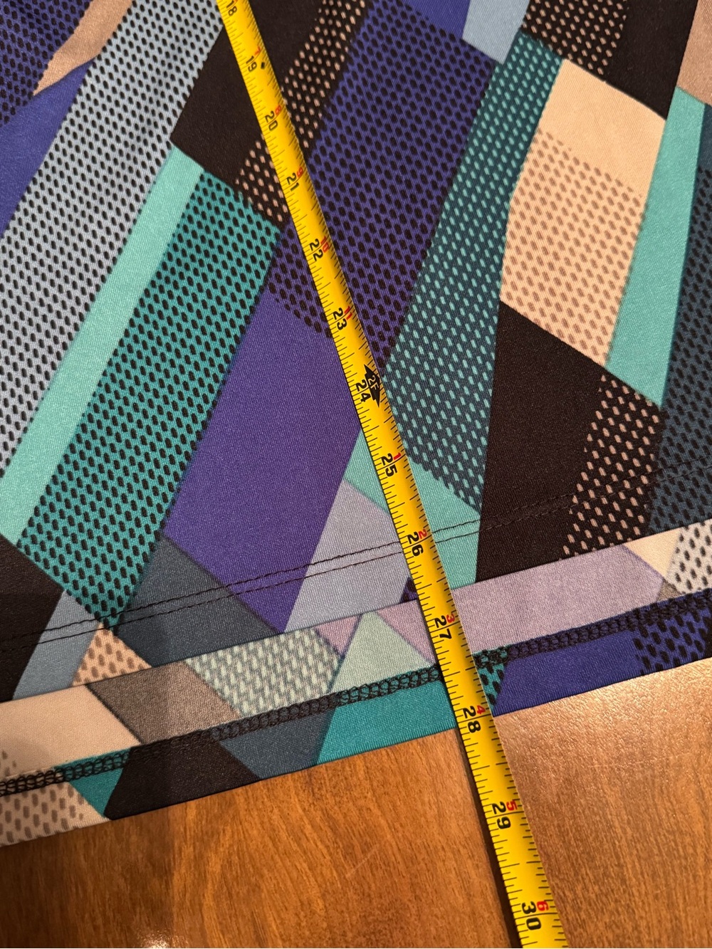 Geometric Print Three-Quarter Sleeve Tunic in Blue Teal - Picture 7 of 8